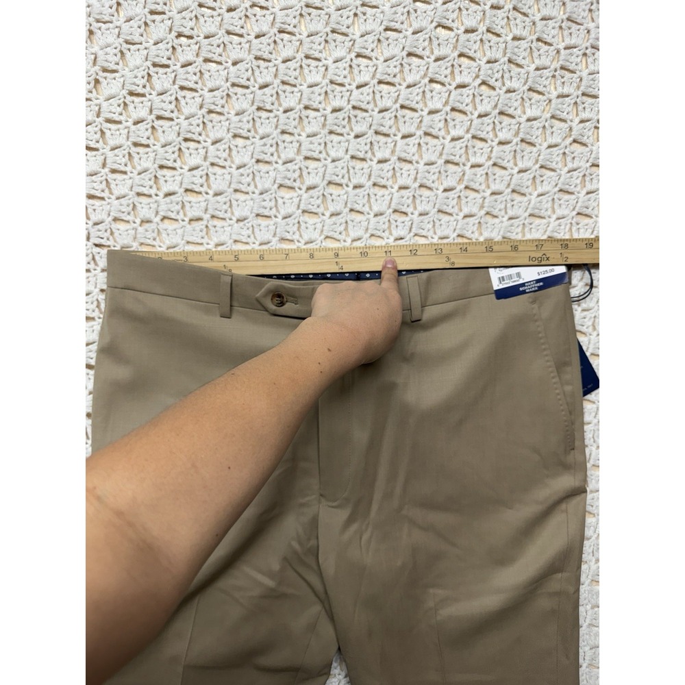 Hart Schaffner Marx Dress Pant Men's 36x32 Beige Platinum Comfortable Wear NWT - Picture 3 of 12